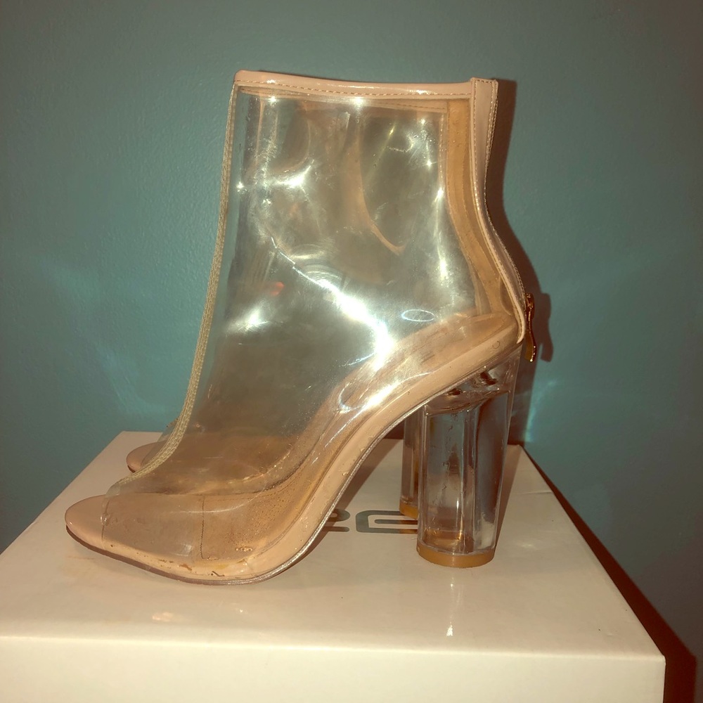 CLEAR BOOTIES WITH OPEN TOE